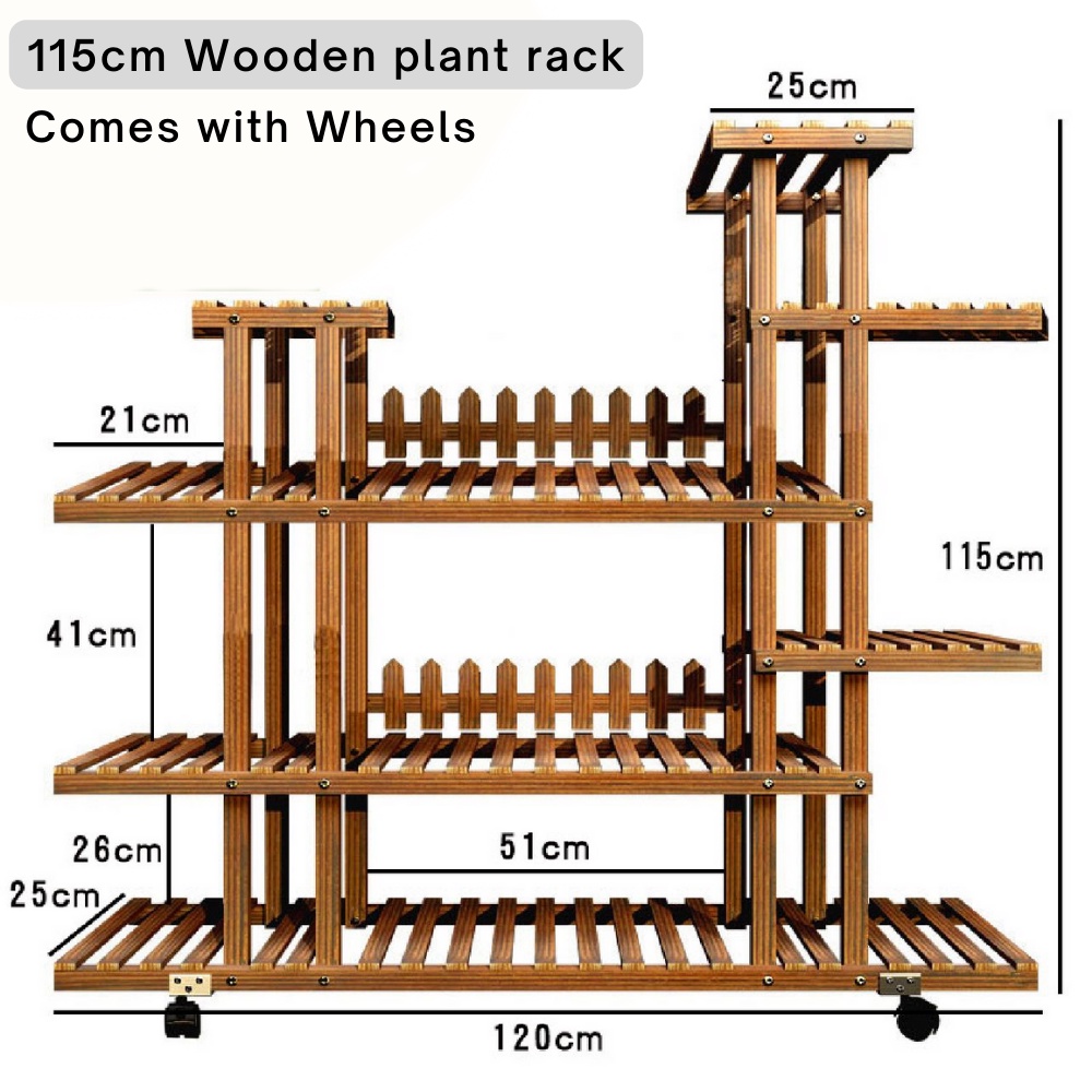 [SG STOCK] Bamboo Plant Rack / Wooden Plant Rack / Flower Stand / Multi ...