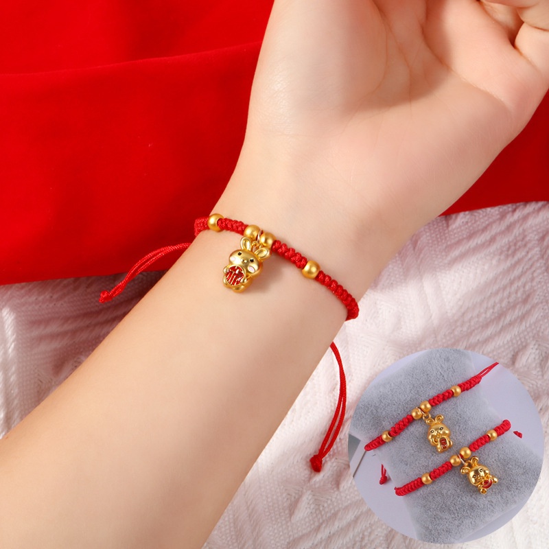 Chinese Style New Year Rabbit Adjustable Handmade Red String Bracelet Transshipment Braided Bracelet Jewelry for Women