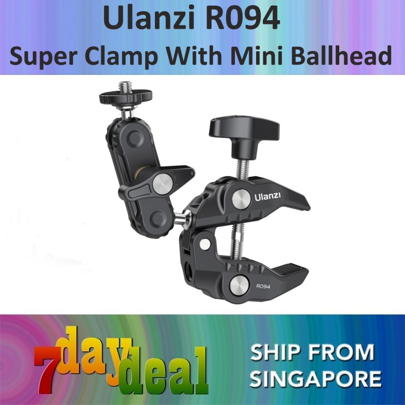 Ulanzi R094 MultiFunctional Super Clamp with Ball Head Arm (2638) Shopee Singapore