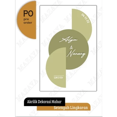 set Akrilik Brush bulat lingkaran - dekorasi set mahar Setengah Lingkaran - Gambar 2