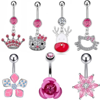 1PCS Rhinestones Charm Belly Button Navel Ring Nails Body Piercing Jewelry  Shiny