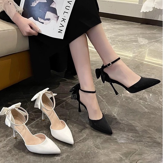 White pointy heels on sale with ankle strap