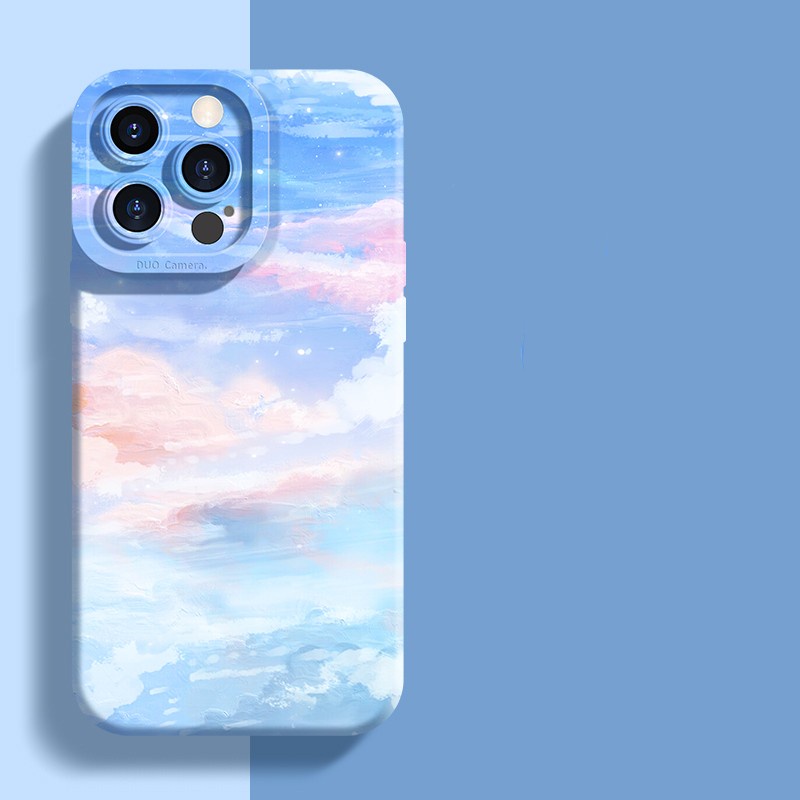 ins Super Hot Sky Color Suitable For iPhone 14 14pro 14Plus 14prm 13 13pro 13prm 11 7Plus 8Plus Xr XS 12 Pro Max's TPU Phone Case