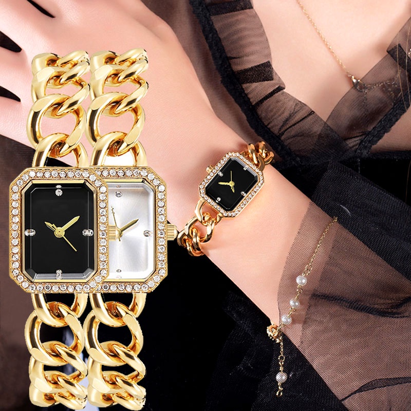 Gold chain watch hot sale for ladies