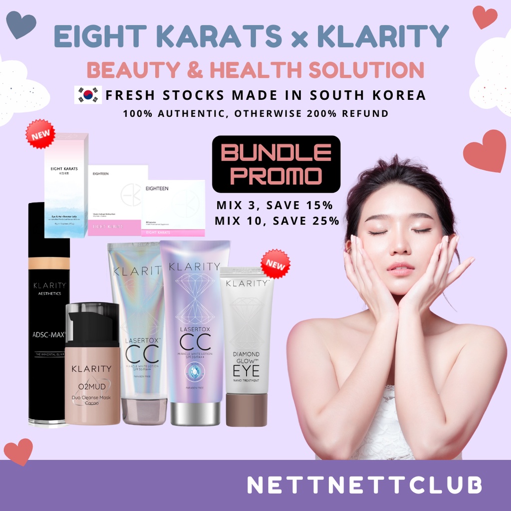 Eight Karats Klarity CC Eighteen Vitaskin Beauty Supplement Vitamin Hair and Eye and Hair Care Jelly Nano Eye CC Lotion