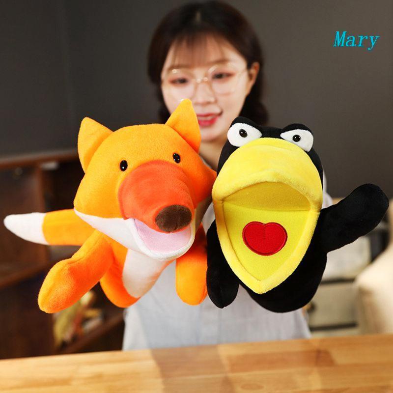 Mary Fox Crow Hand Puppet for Kids Cute Plush Puppet Toy for