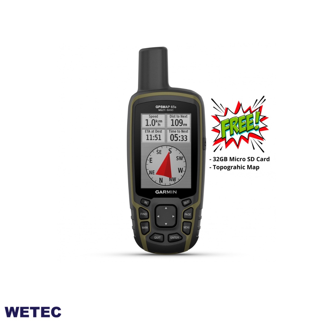 Garmin GPSMAP 65S Hiking Navigation Tool with standard accessories with