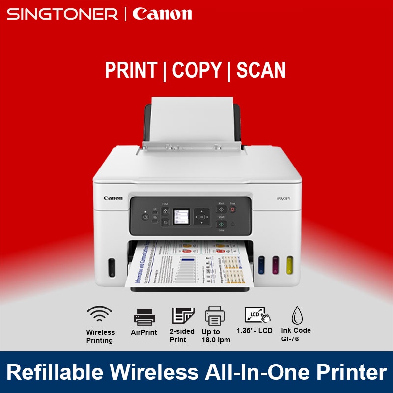 [Local Warranty] Canon MAXIFY GX3070 Wireless Refillable Business Ink ...