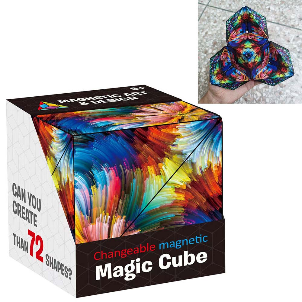 Variety Changeable Magnetic Magic Cube Anti Stress 3d Hand Flip Puzzle Toys  Gift