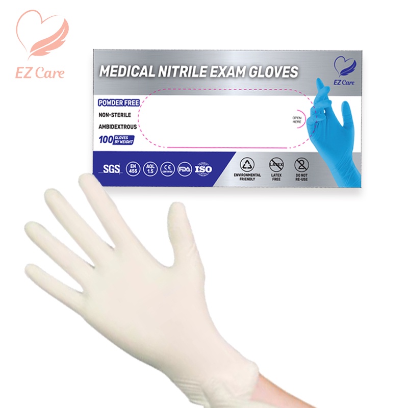 [EZ CARE ]Disposable Nitrile Gloves 9/12 inch/Powder Free/ 100pcs per
