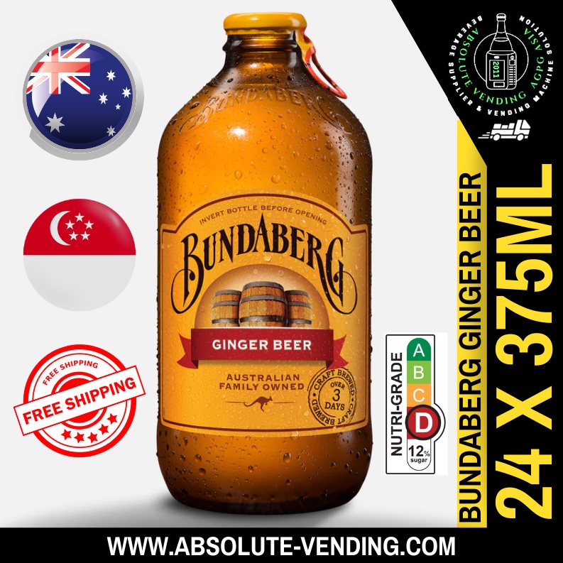 Bundaberg Ginger Beer 375ml X 24 Glass Bottle Free Delivery Within 3 Working Days Shopee