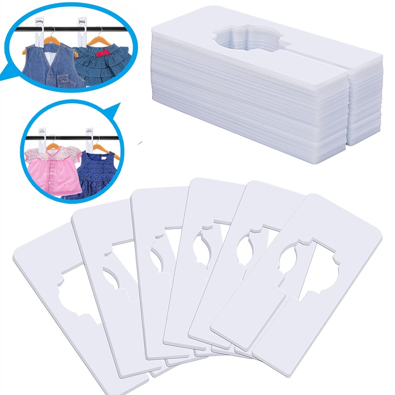 5/10PCS Clothing Rack Size Dividers White Blank Hangers Dividers Rectangular Closet Dividers for