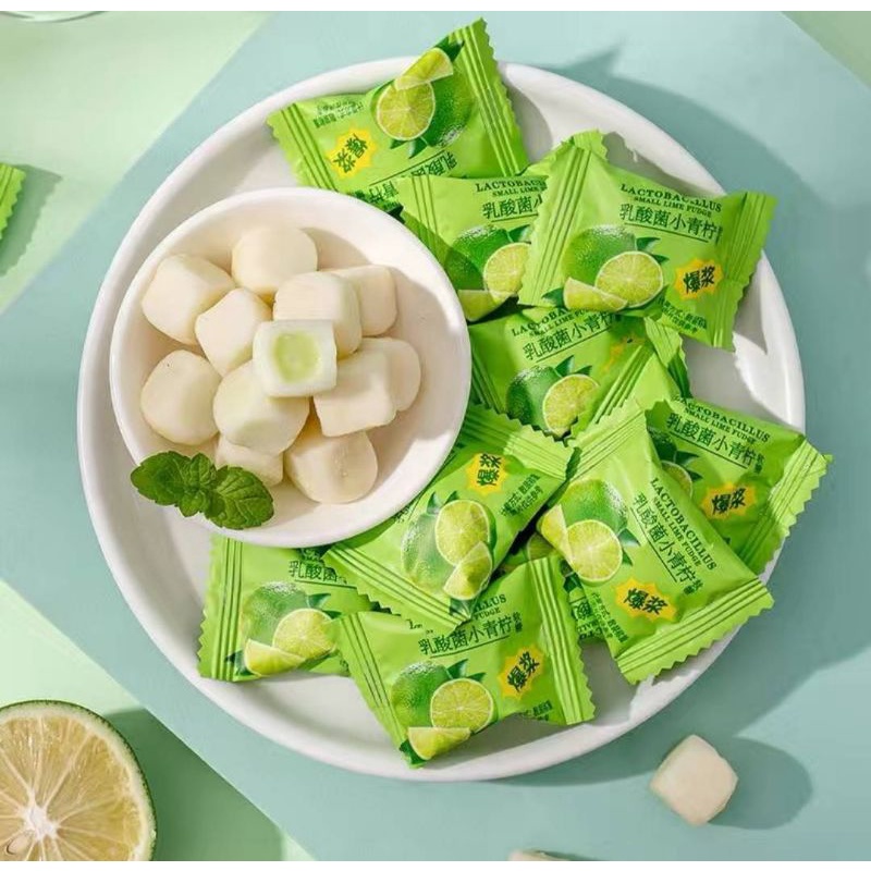 Local Shipping Lime Aloe Vera Sour Gummy Candy Burst Fruit Sweet Candies  For Party Fun