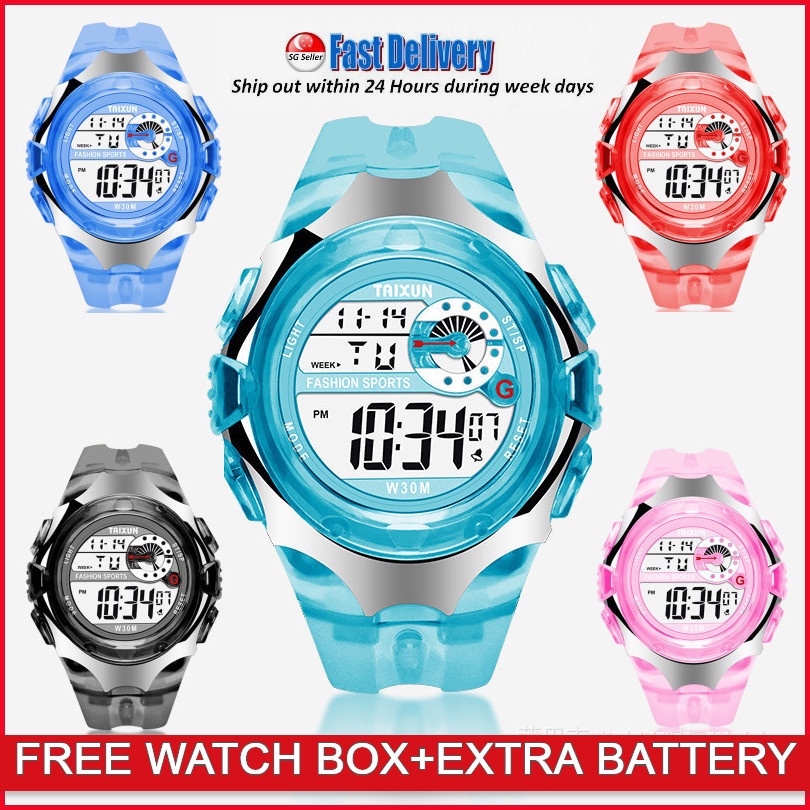 [SG Seller ]kid's digital watch for boys girls,waterproof alarm Date