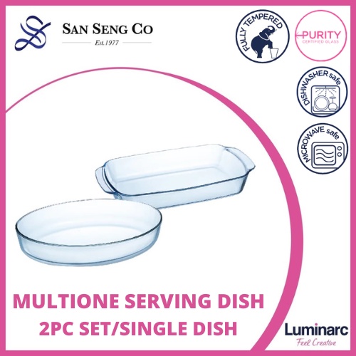 San Seng Luminarc MultiOne Oval/Rect Oven Serving Dish Tempered Shock