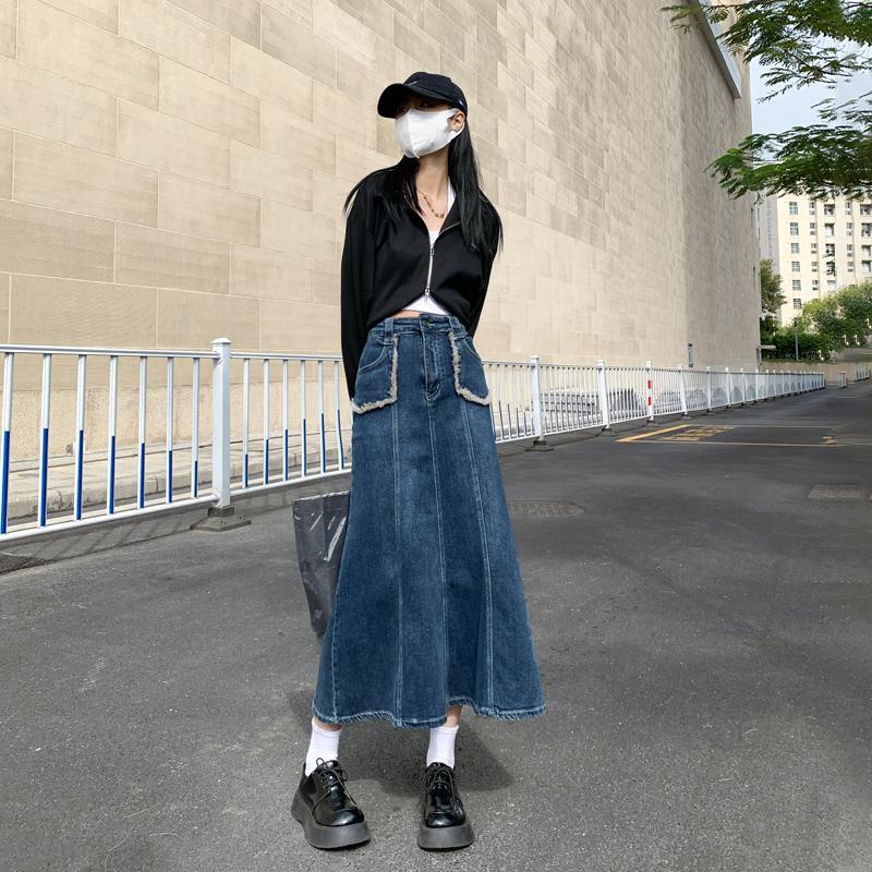 New look a line denim skirt hotsell