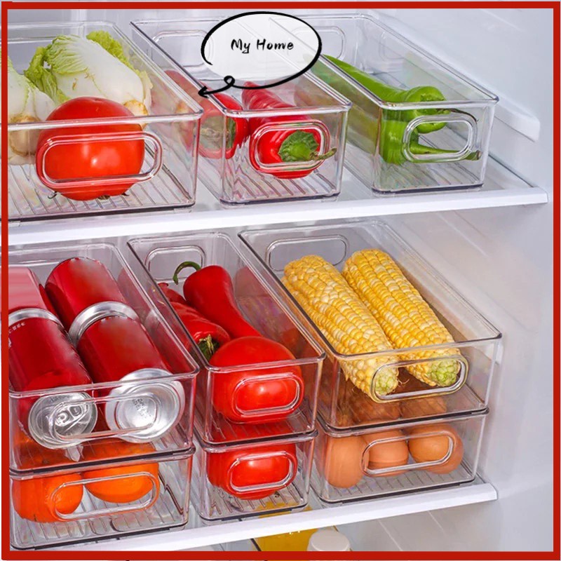 [Myhome] Transparent Refrigerator Freezer Fridge Organizer Stackable ...