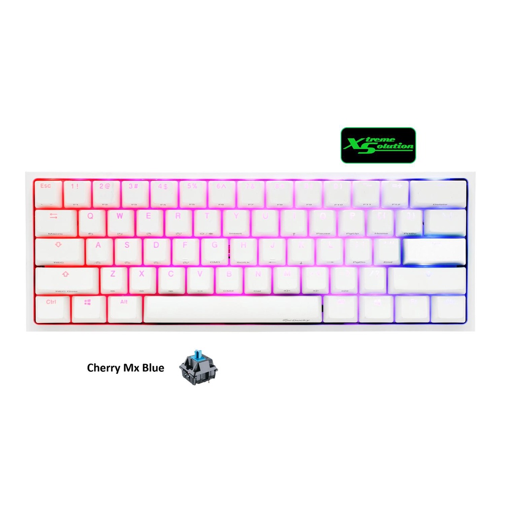 Ducky One 2 Mini White Edition 60 RGB Mechanical Keyboard Cherry