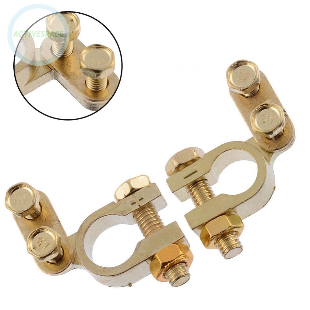 2X 12V Car Battery Terminals Clamps Connectors Heavy Duty Brass Bolts