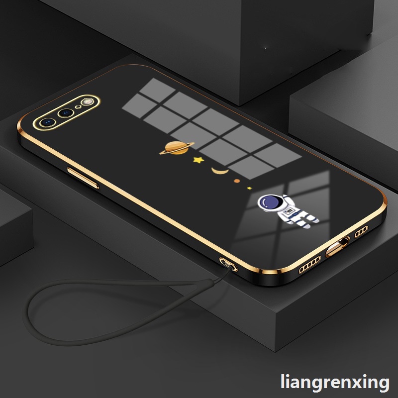 HopMore Cover In Silicone Morbido Per IPhone 7 Plus/8 Plus, Design Galassia E Fiori, Custodia Antiurto Nera