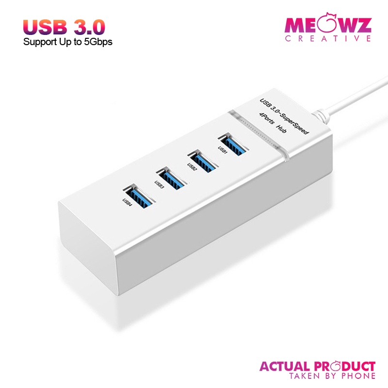 4 Port USB 3.0 / USB 2.0 Hub Portable Flat Design | Shopee Singapore