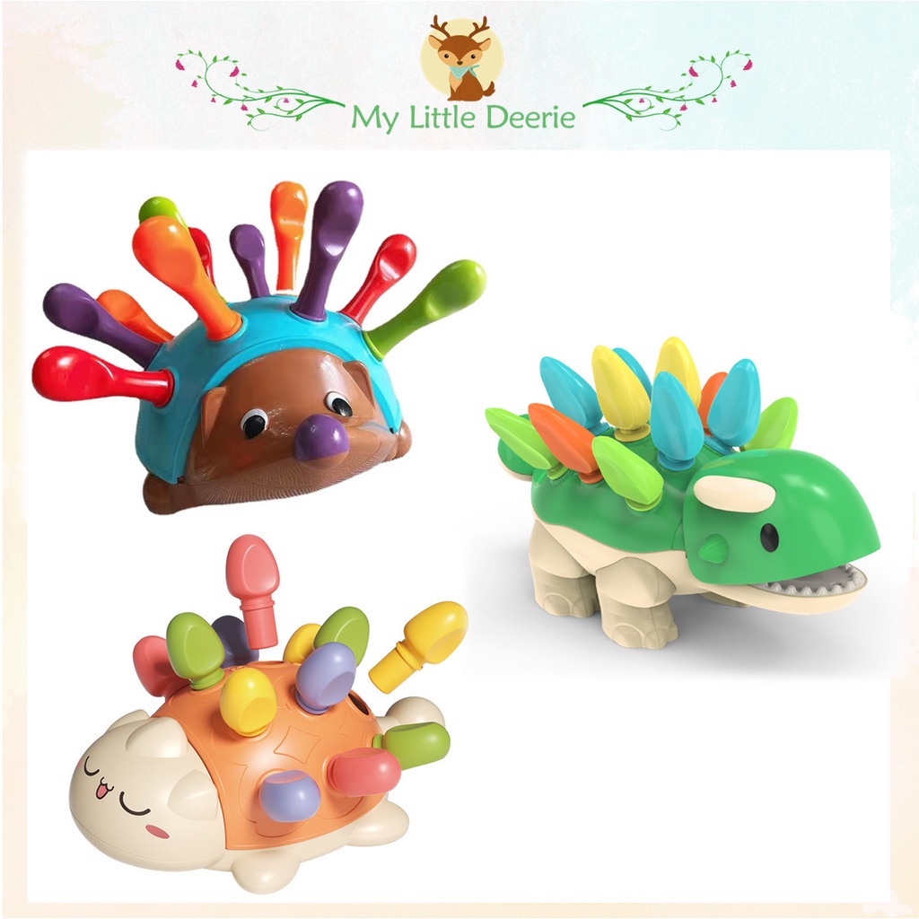 Hedgehog & Dinosaur Colour Sorting/Colour Matching Children Kids Fine ...