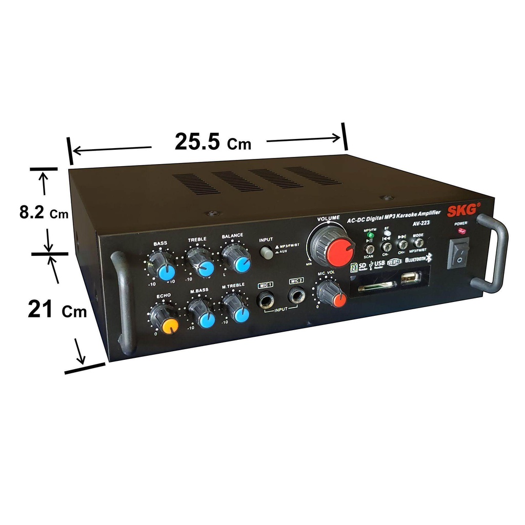 SKG Amplifier 2000 W Model AV223 (Black) power amp Mini B Shopee
