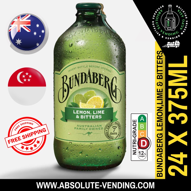BUNDABERG Lemon Lime & Bitters 375ML X 24 (GLASS BOTTLE) Shopee Singapore