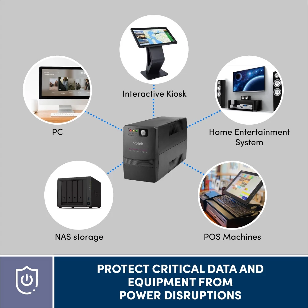 Prolink 650VA Line Interactive UPS Super Fast Charging Universal Power Socket - Gambar 3