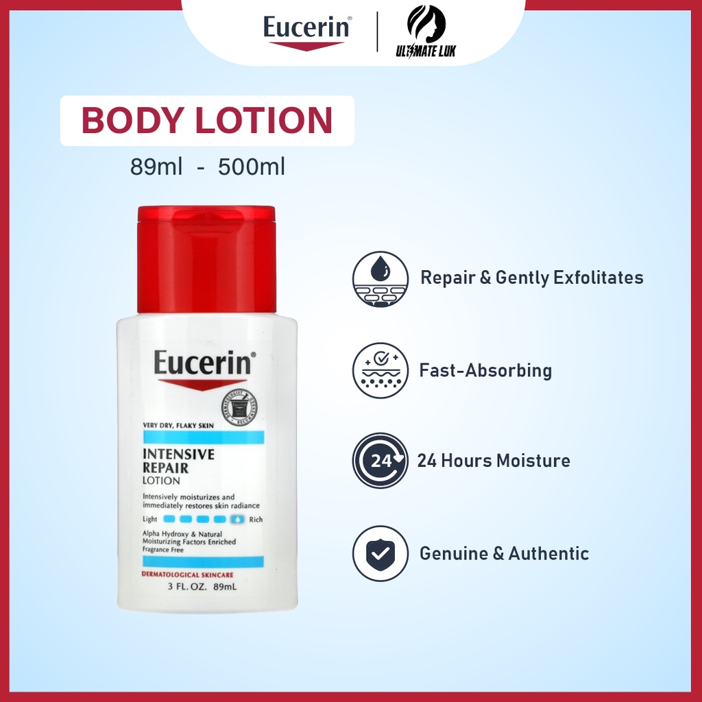 Eucerin, Intensive Repair Lotion, Dry Skin, Alpha Hydroxy & Natural ...