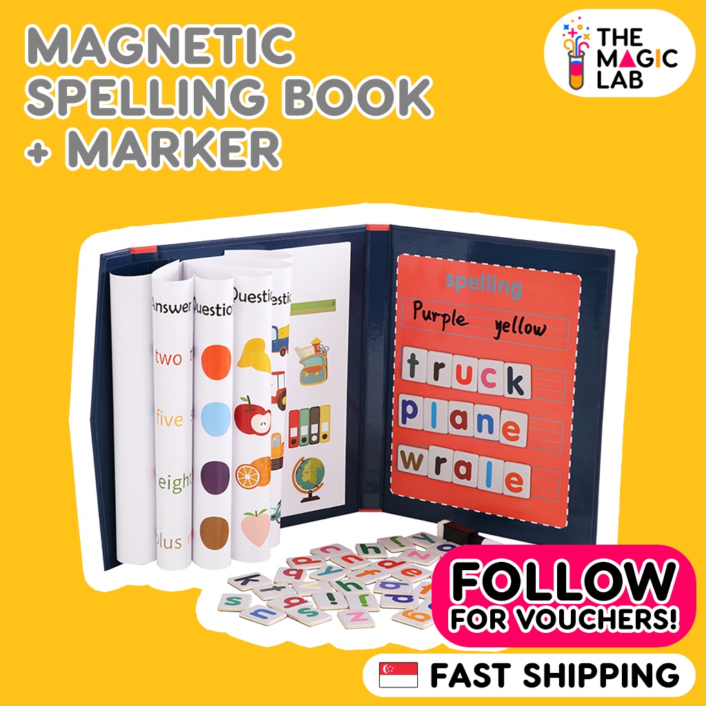 Magnetic Spelling Game English Word Alphabet Letters Cards Early Education Literacy Toys for Baby Kids Gifts