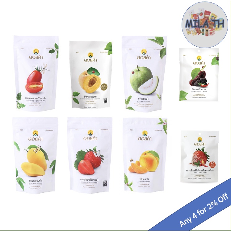 Dehydrated Fruits "Doi Kham" Strawberry / Guava / Apricot / Mango