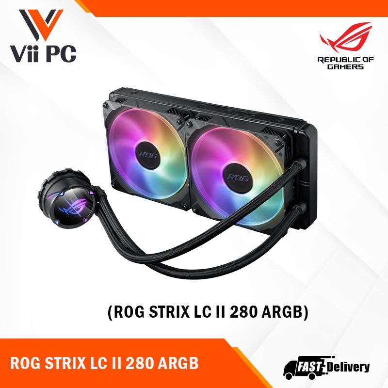 Asus Rog Strix Lc Ii 280 Argb All-in-one Liquid Cpu Cooler With Aura 