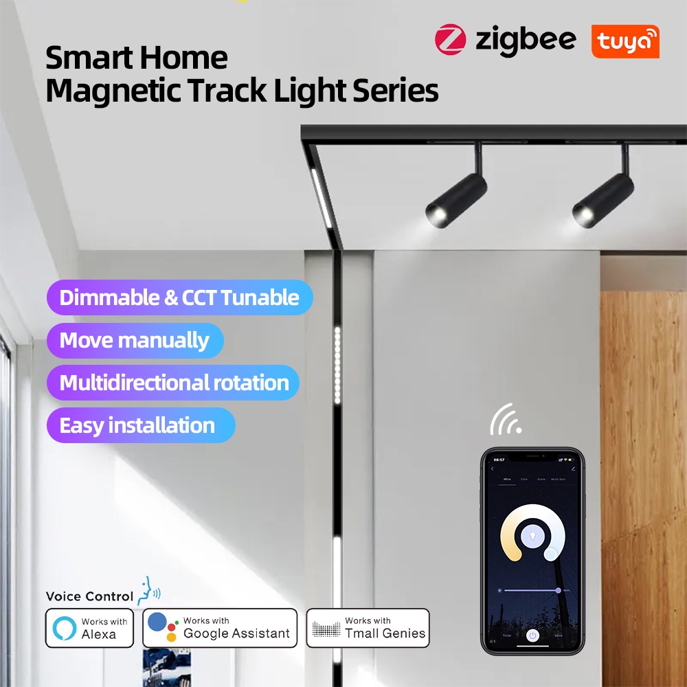 Smart Track Light LED Zigbee Dimmable Recessed Rail Ceiling