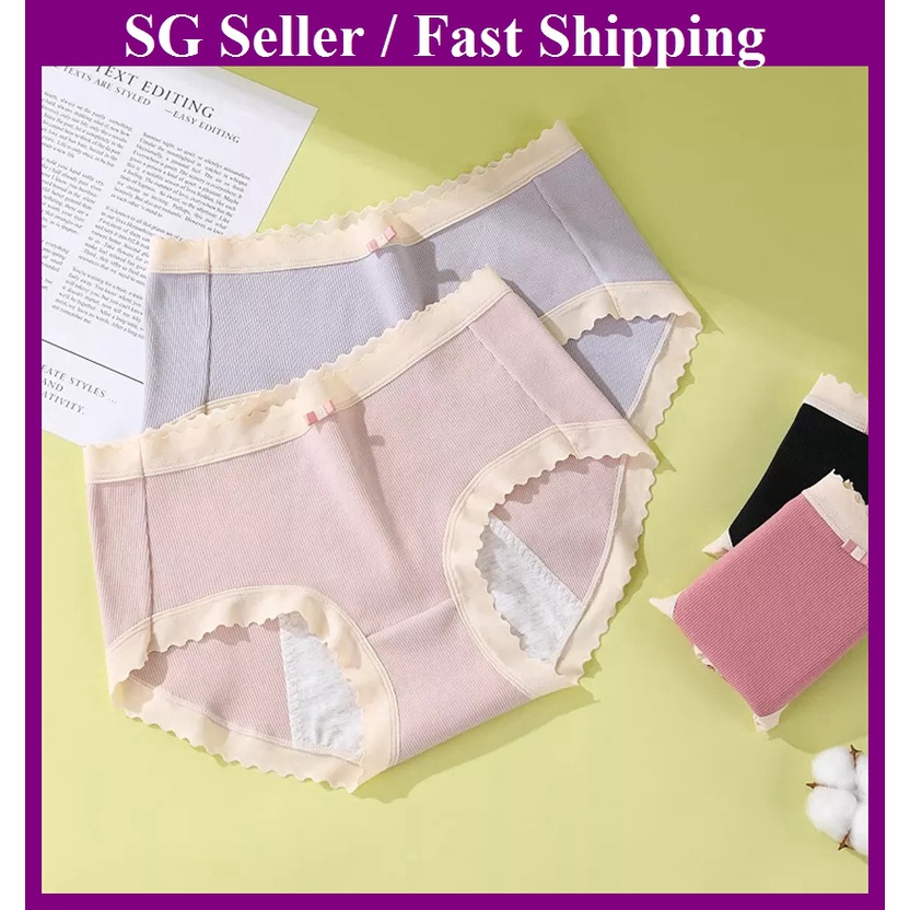 SG Seller)5 Pcs Women Underwear Leak Proof Menstrual Panties Girls