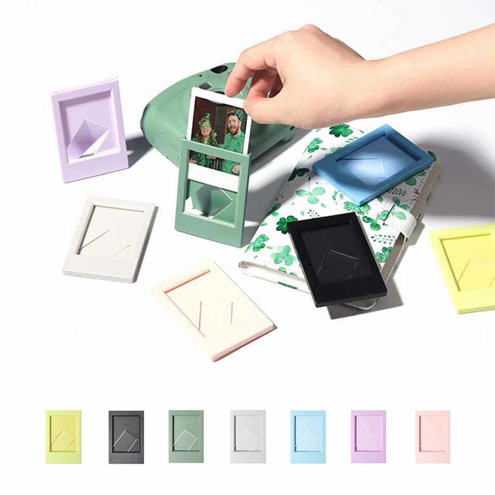 3inch Mini Ins Style Candy Color Photo Frame Desktop Classic Photo Stand Pictures Table Decoration Film Photo Idol Card Vertical Holder Home Decor