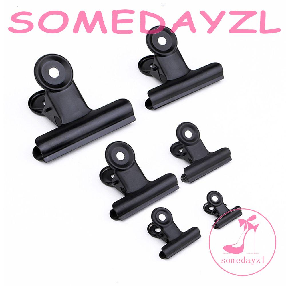 SOMEDAYMX 6PCS Round Metal Clamp Multicolor Black Golden Bookmark Clips ...
