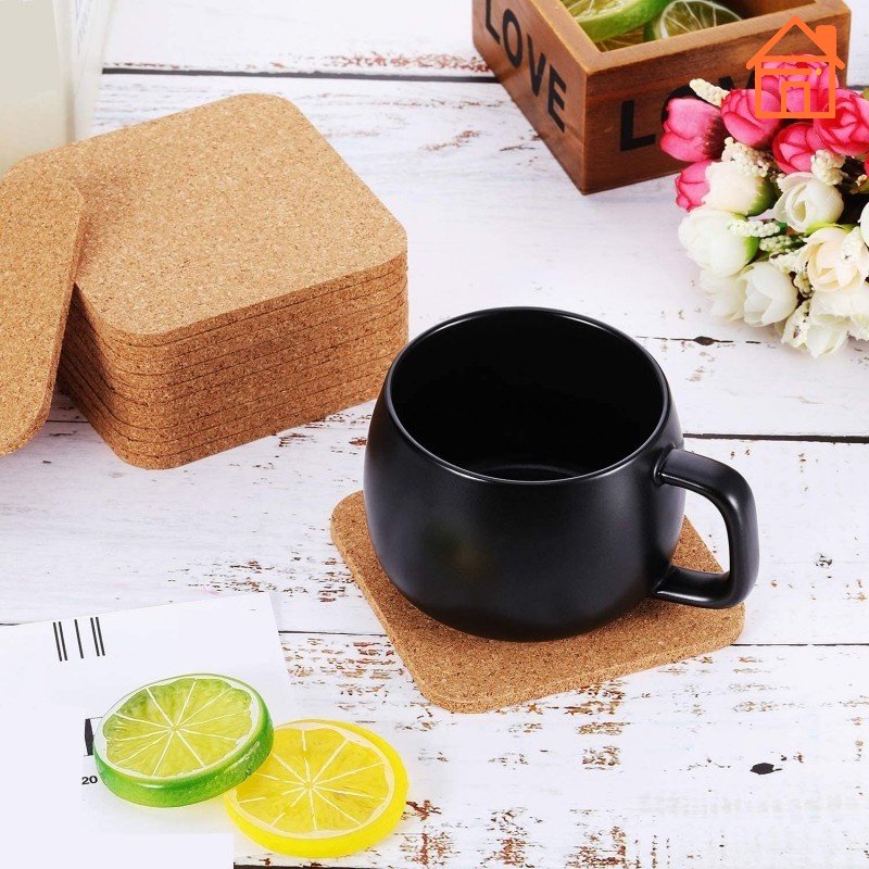 Kitchen Square Cork Sheets Coasters / Tea Houses Table Decor Cork Cup Mat Dinner Placemats