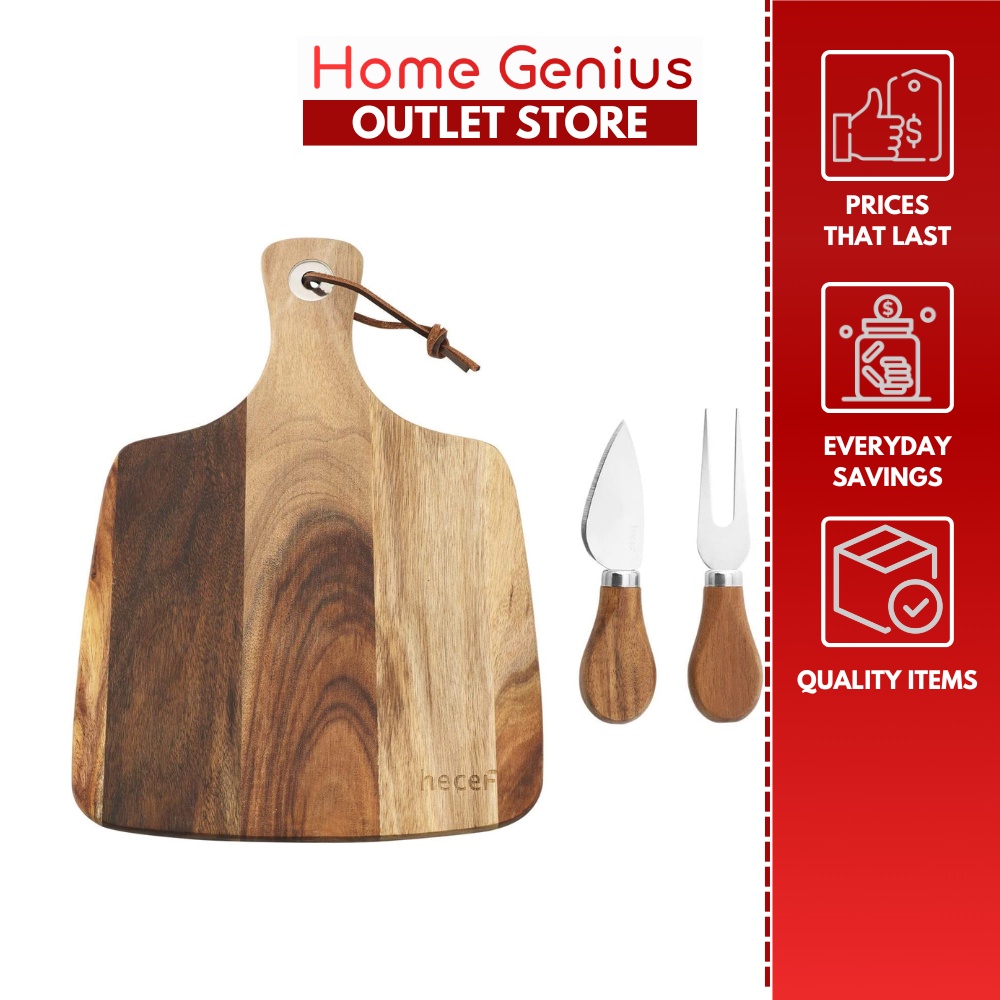 hecef Cheese Board Set of 3,a Acacia Wood Cheese Plate & a Cheese Knife ...