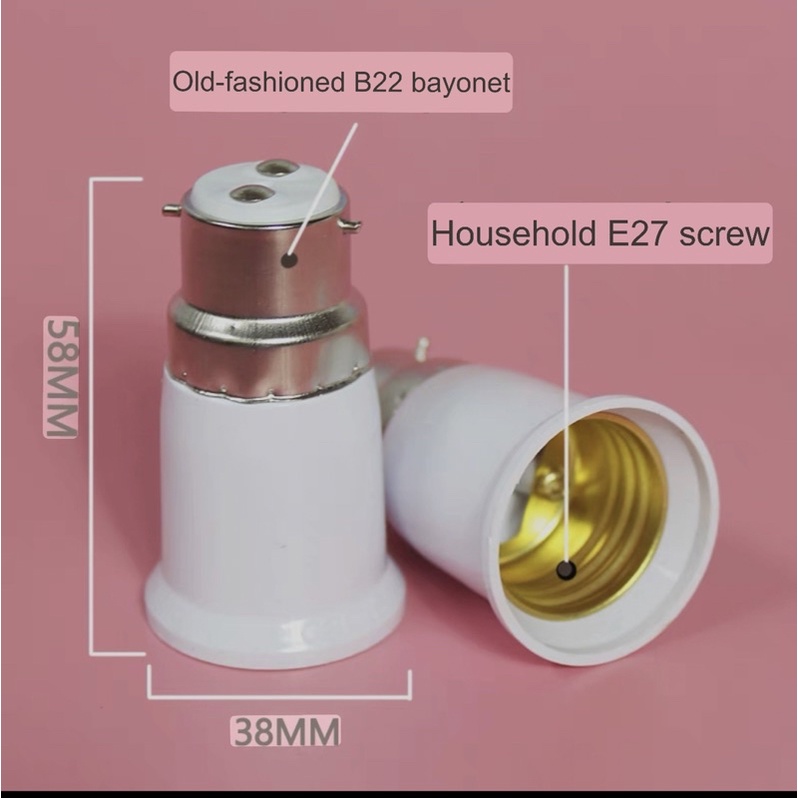 Ready Stock 🔥 B22 To E27 Screw Light Bulb Adaptor,Bulbs Adapter