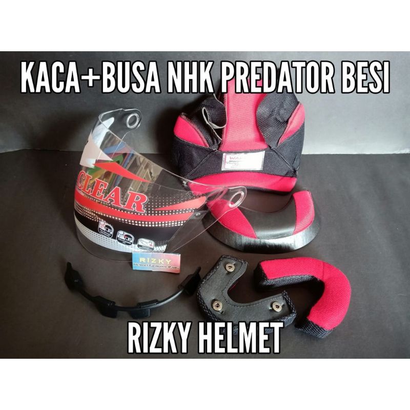 Complete package of foam and NHK PREDATOR helmet visor for NHK PREDATOR ...