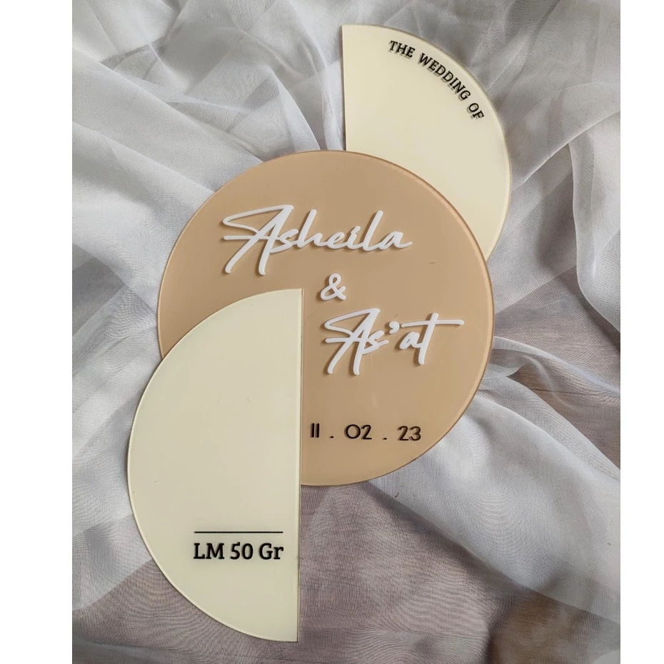 set Akrilik Brush bulat lingkaran - dekorasi set mahar Setengah Lingkaran