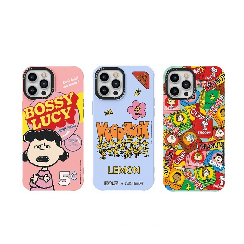 Casetify Peanuts Bossy Lucy Bubble Gum Snoopy Silicone TPU Case