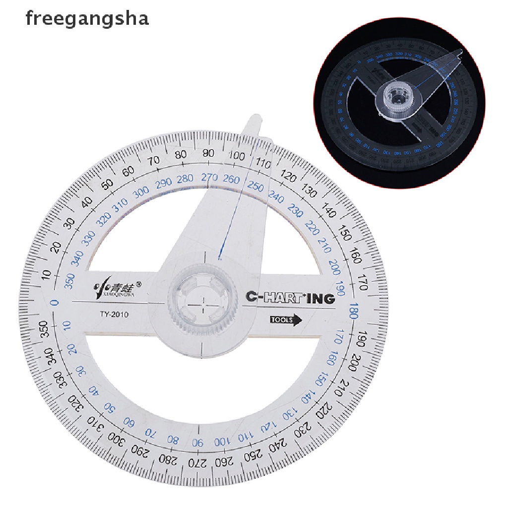 [FREG] Portable Diameter Of 10cm Plastic 360 Degree Pointer Protractor ...