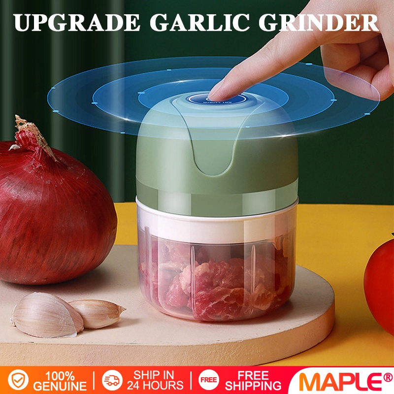 Wireless Electric Garlic Chopper Onion Grinder USB Kitchen Mini Food