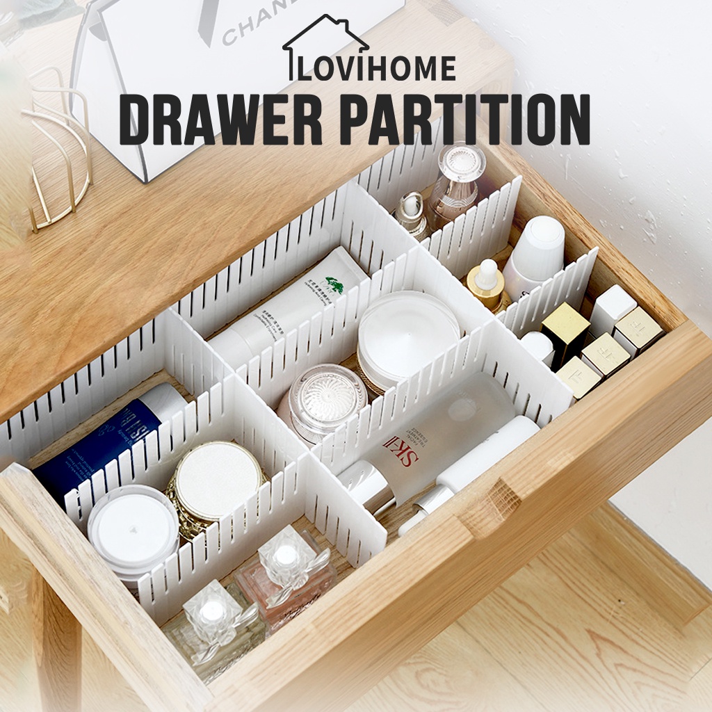 SG Drawer Divider Partition 5 Pcs Set - Kitchen Cabinet Wardrobe Socks ...