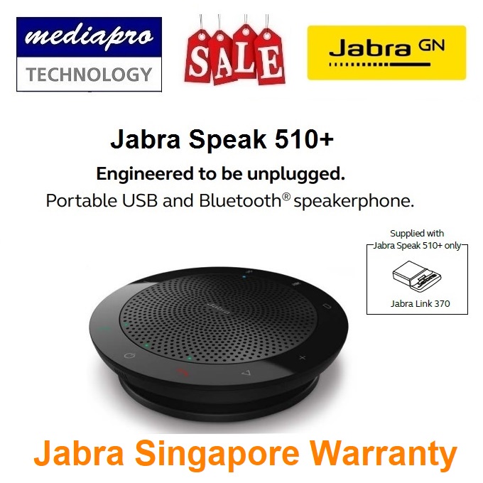 JABRA Speak 510+ Conference Speakerphone, USB & Bluetooth, Omni