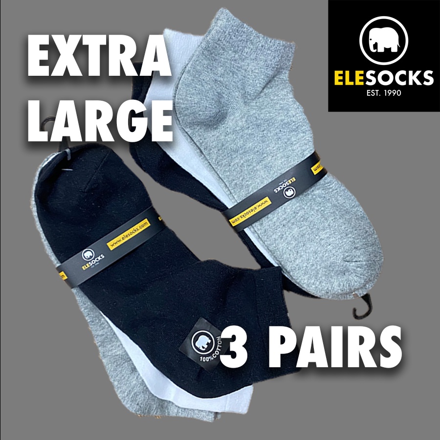 [EleSocks] XL Pure Cotton Ankle Socks High Thread Count Men's Large