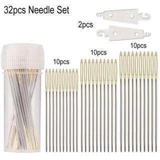 20pcs Cross Stitch Needles Large Eye Sewing Needles With Threader