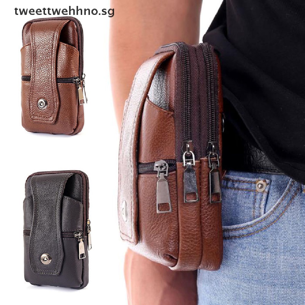 Mens leather sales belt bag